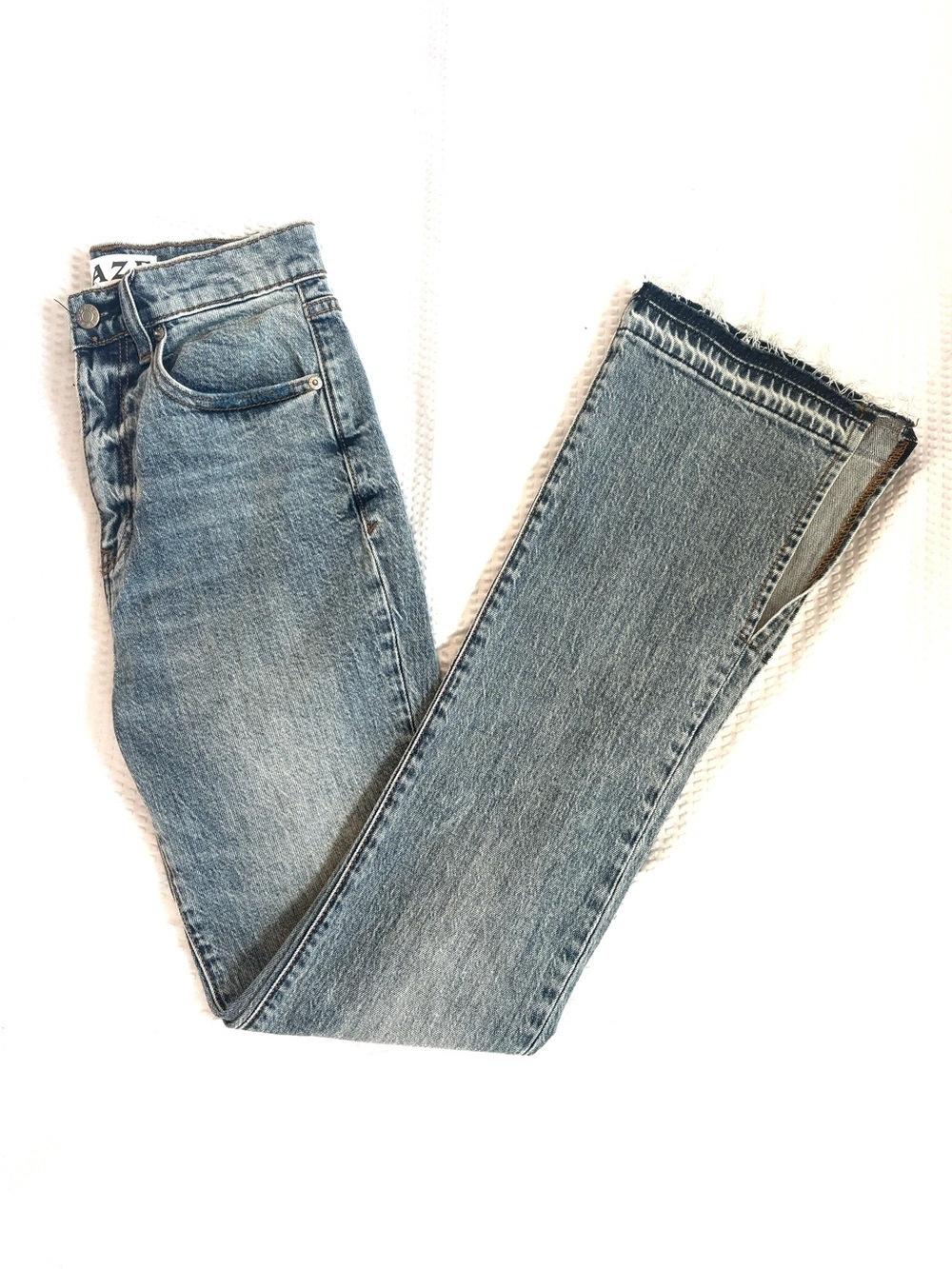 DAZE DENIM Washed Blue Boot Cut Women’s Jeans - 25 - Split Hem